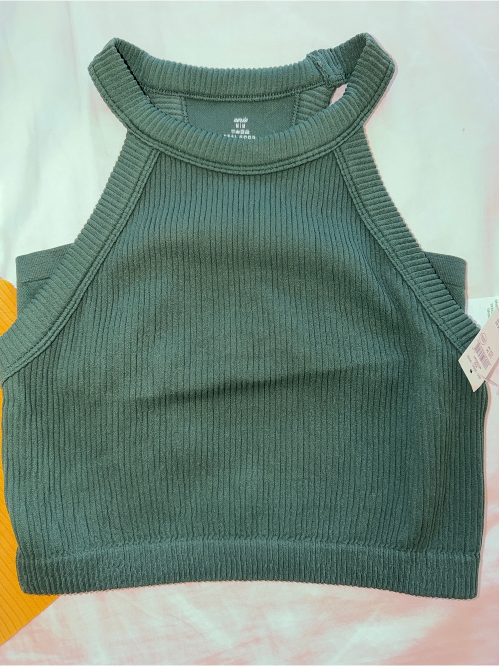 Aerie Ribbed Sleeveless tops 2 pack Yellow and green - Picture 2 of 10